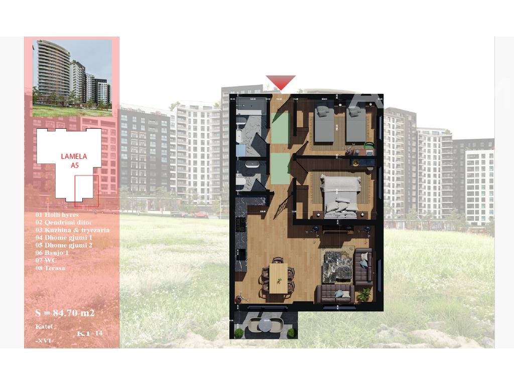 Banesë në shitje 84.70m² te Prishtina e Re